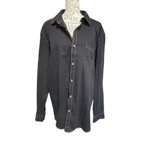 Coofandy Womens Dark Blue Button Up Collared Long Sleeve Plus 3X Lumberjill